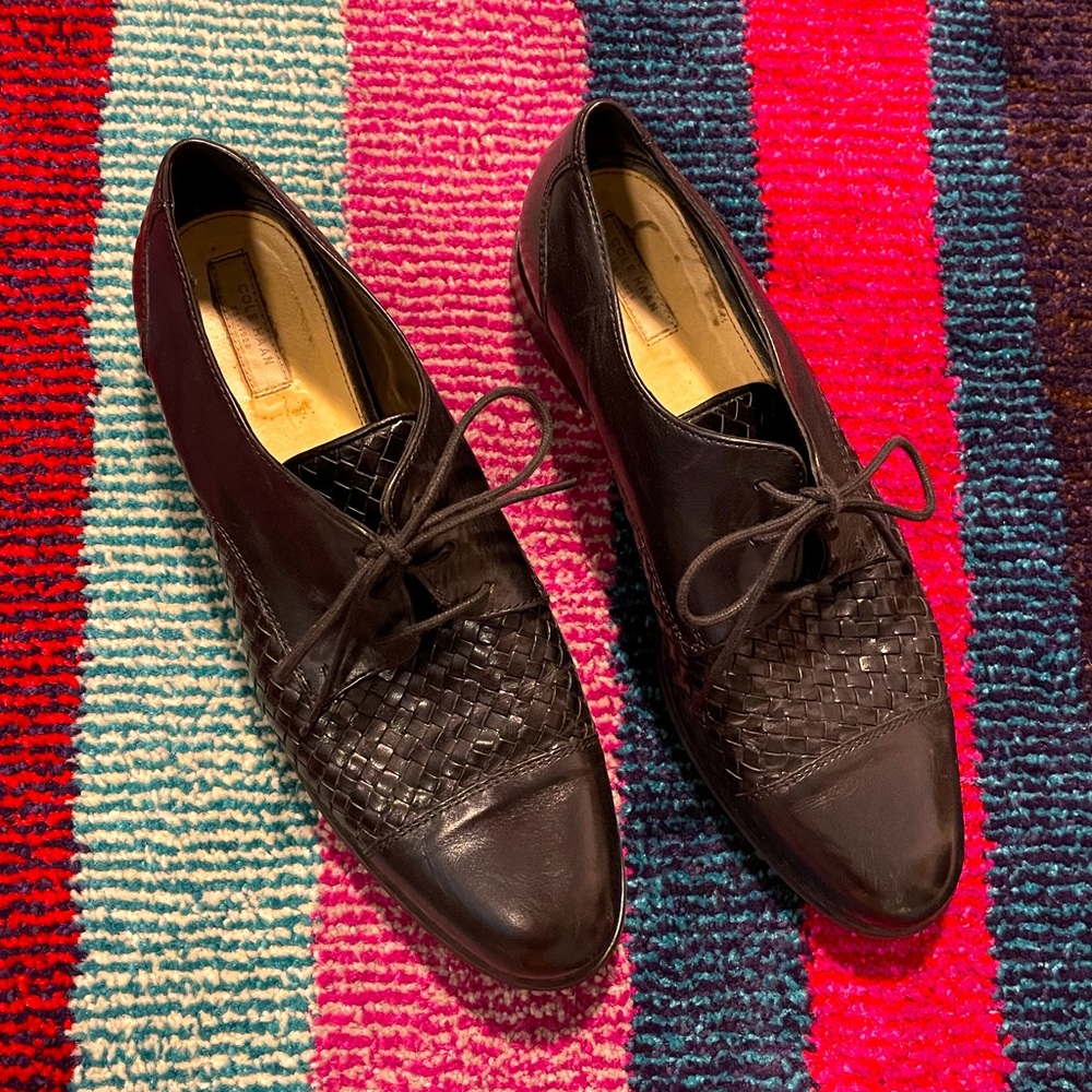 Black woven brogues / oxfords